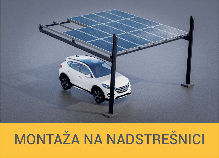 Montaža solarnih panela na nadstrešnici